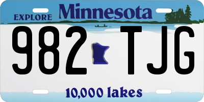 MN license plate 982TJG