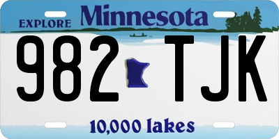 MN license plate 982TJK