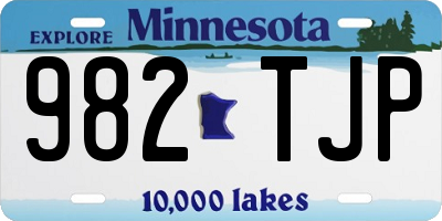 MN license plate 982TJP
