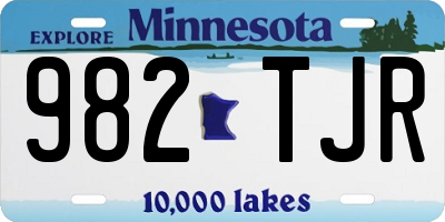 MN license plate 982TJR