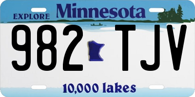 MN license plate 982TJV