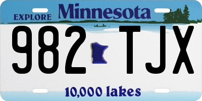 MN license plate 982TJX