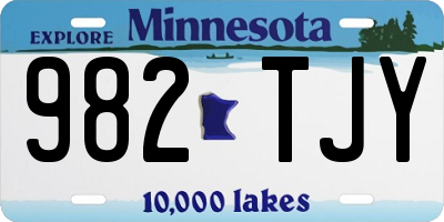 MN license plate 982TJY