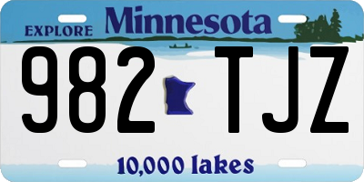 MN license plate 982TJZ