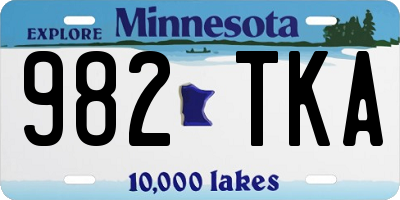 MN license plate 982TKA