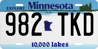 MN license plate 982TKD