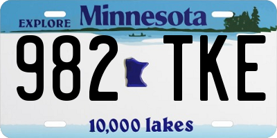 MN license plate 982TKE