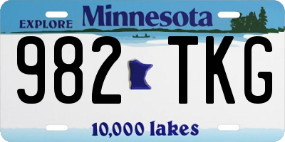 MN license plate 982TKG
