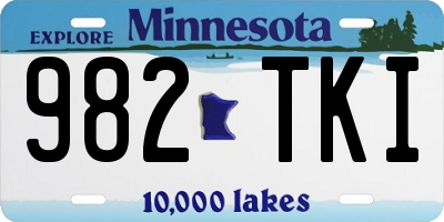 MN license plate 982TKI