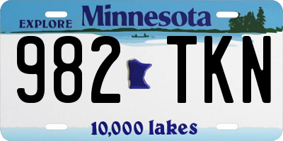 MN license plate 982TKN