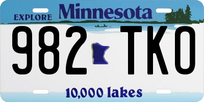 MN license plate 982TKO