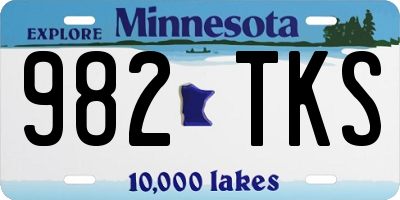 MN license plate 982TKS