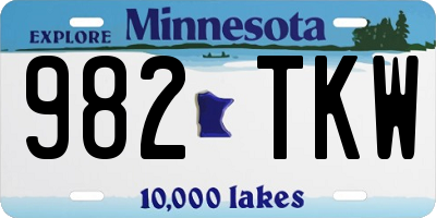 MN license plate 982TKW