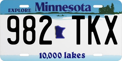 MN license plate 982TKX