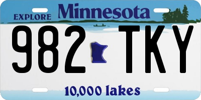 MN license plate 982TKY