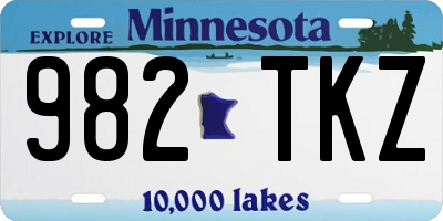 MN license plate 982TKZ