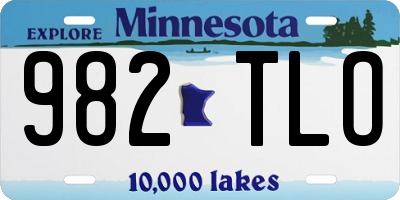 MN license plate 982TLO