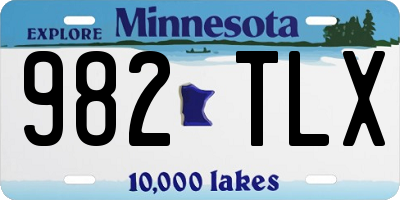 MN license plate 982TLX
