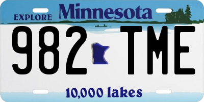 MN license plate 982TME