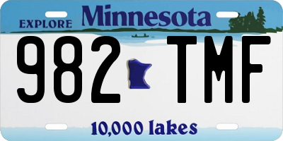 MN license plate 982TMF