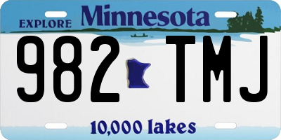 MN license plate 982TMJ