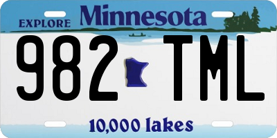 MN license plate 982TML