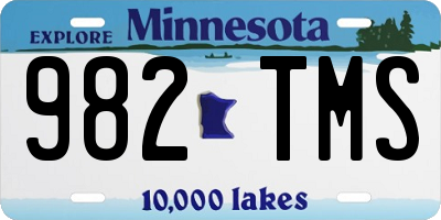 MN license plate 982TMS