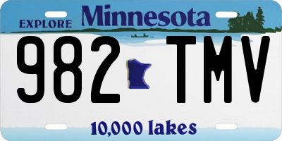 MN license plate 982TMV