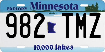 MN license plate 982TMZ