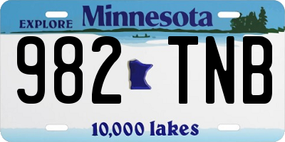 MN license plate 982TNB