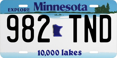 MN license plate 982TND