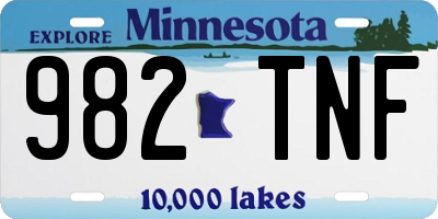MN license plate 982TNF