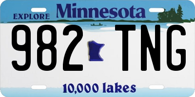 MN license plate 982TNG