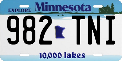 MN license plate 982TNI