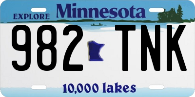 MN license plate 982TNK