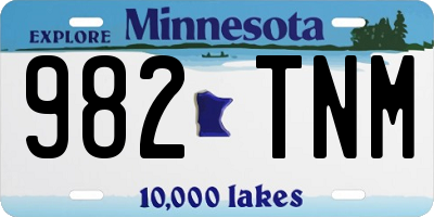MN license plate 982TNM