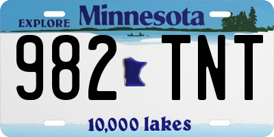 MN license plate 982TNT
