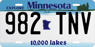 MN license plate 982TNV
