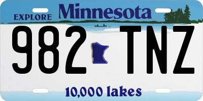 MN license plate 982TNZ