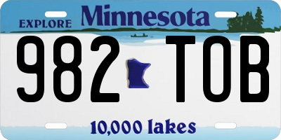 MN license plate 982TOB