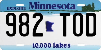MN license plate 982TOD