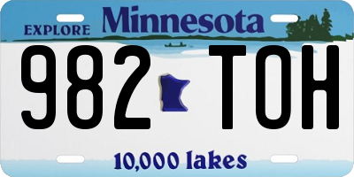 MN license plate 982TOH
