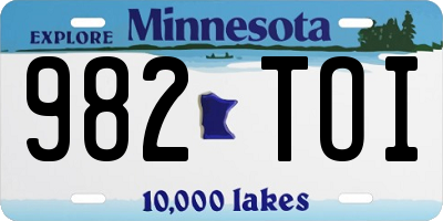 MN license plate 982TOI
