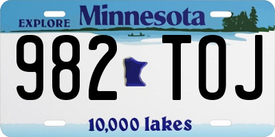 MN license plate 982TOJ