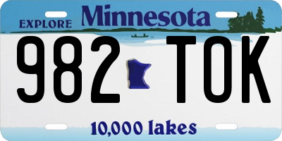 MN license plate 982TOK