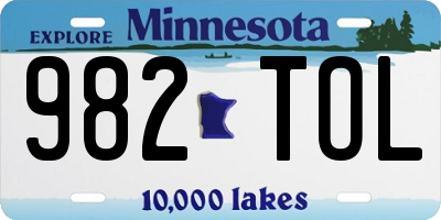 MN license plate 982TOL