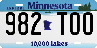 MN license plate 982TOO