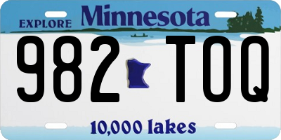 MN license plate 982TOQ