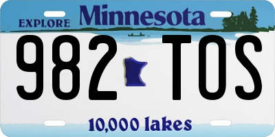 MN license plate 982TOS