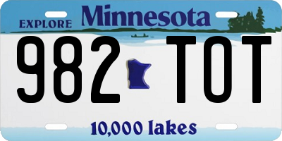 MN license plate 982TOT